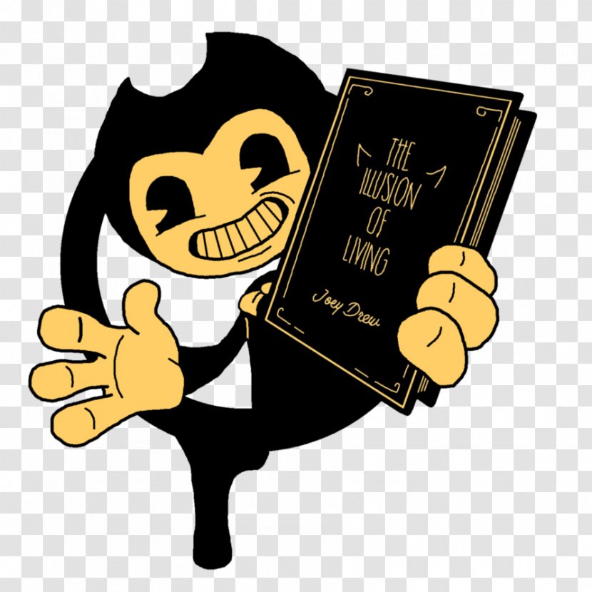 Bendy And The Ink Machine TheMeatly Games Axe Drawing Fan Art - Smile - Holding Book Transparent PNG