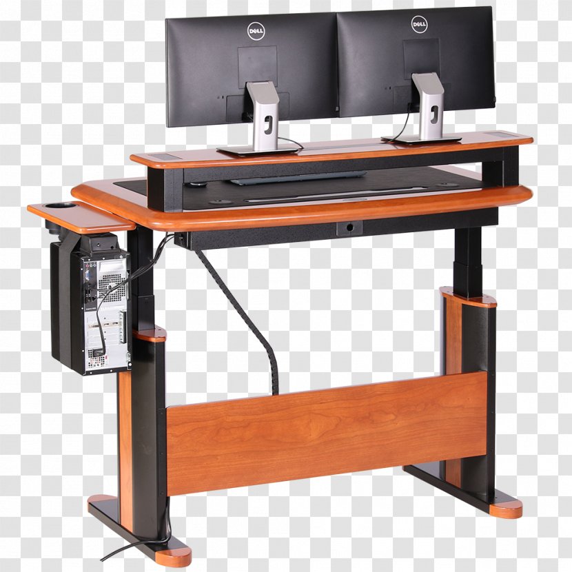 Standing Desk Table Computer Office - Wood Desktop Caddy Transparent PNG