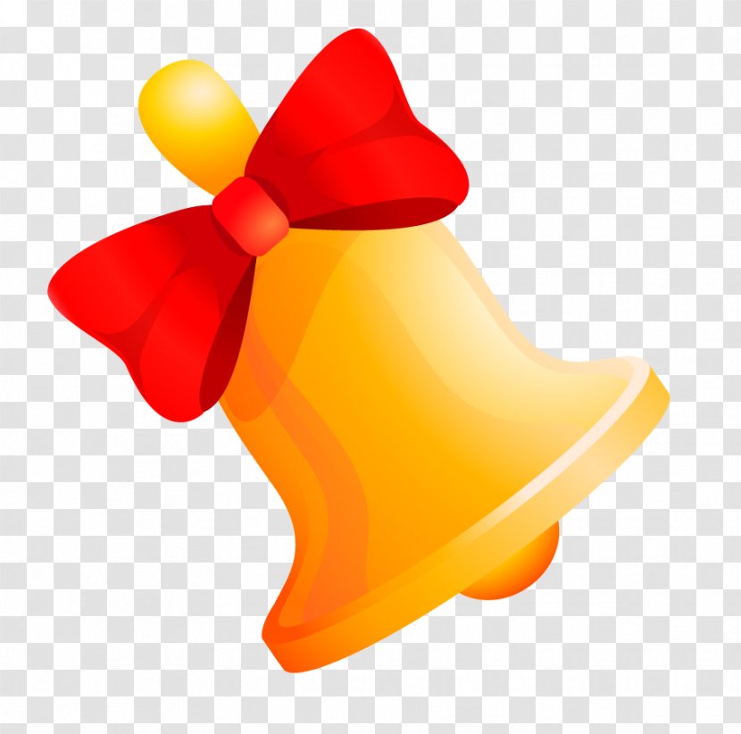 Yellow Red Bell - Orange - Vector Bow Transparent PNG