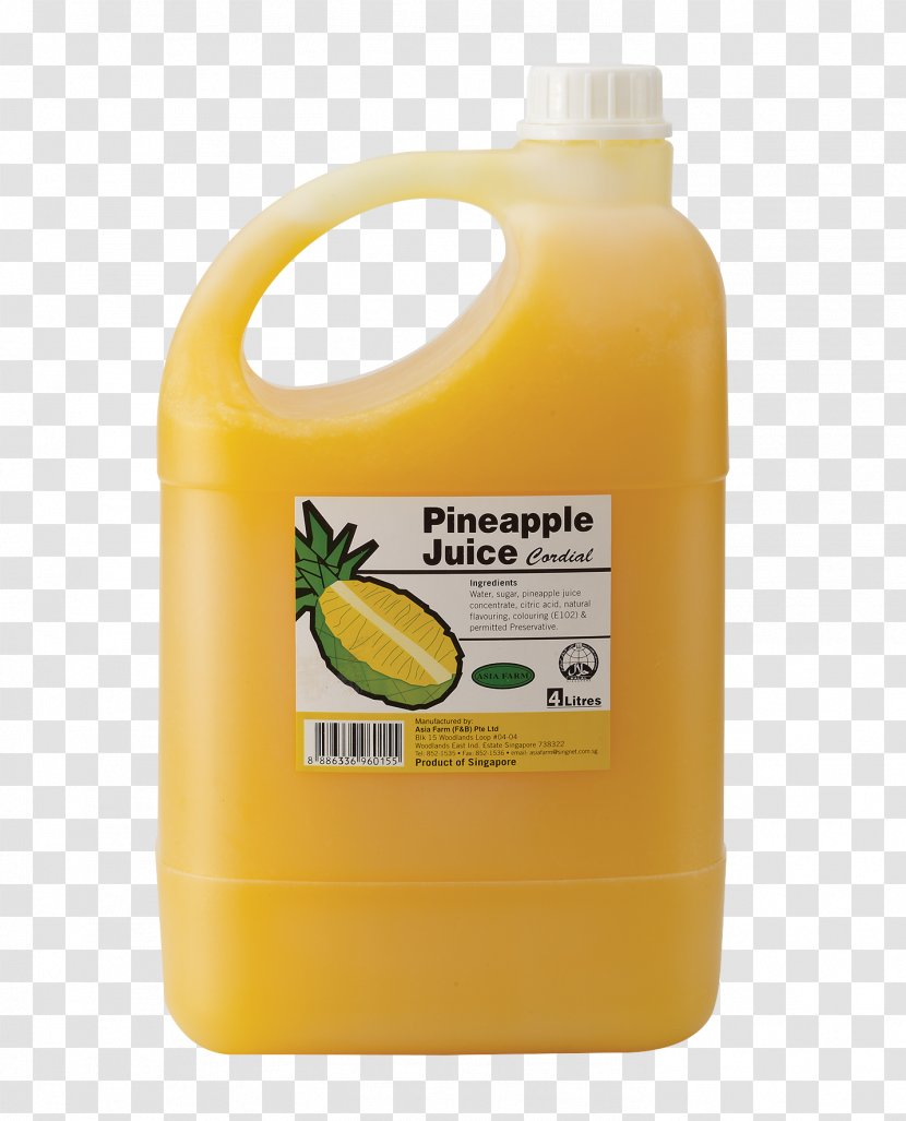 Squash Orange Drink Juice Syrup - Concentrate - Pineapple JUICE Transparent PNG