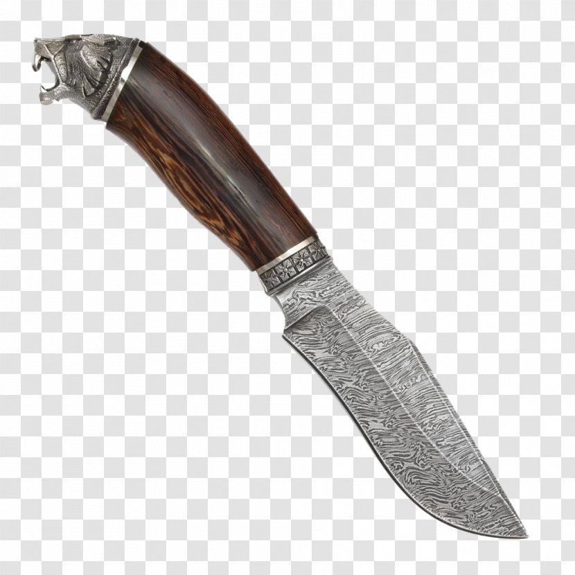 Bowie Knife Hunting Throwing Utility - Retro Pattern Transparent PNG