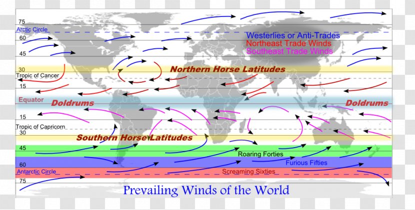 United States Southern Hemisphere Prevailing Winds Roaring Forties Trade - Middle Latitudes - Wave Line Transparent PNG