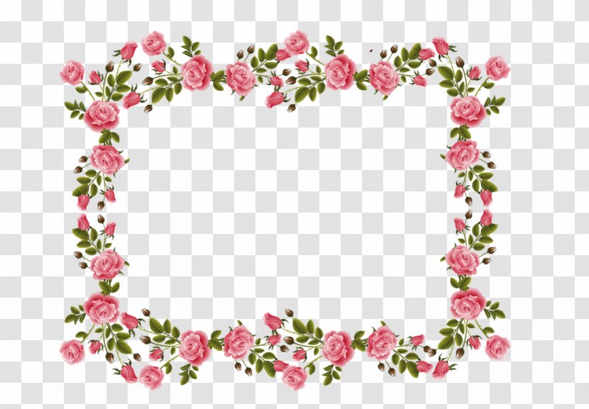 Rose Pink Flower Clip Art - Royaltyfree - Border Floral Design Transparent PNG