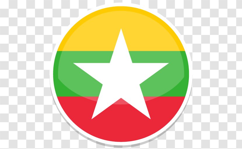 Area Symbol Point Yellow Sign - Flags Of Asia - Myanmar Transparent PNG