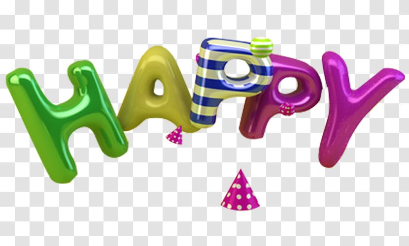 3D Computer Graphics - 3d - Happy Balloons Text Transparent PNG