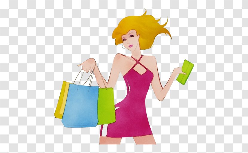 Shopping Image Drawing Girl - Bag Transparent PNG