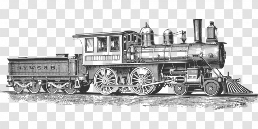 Rail Transport Train Steam Locomotive Clip Art - Vehicle - Railroad Tracks Transparent PNG