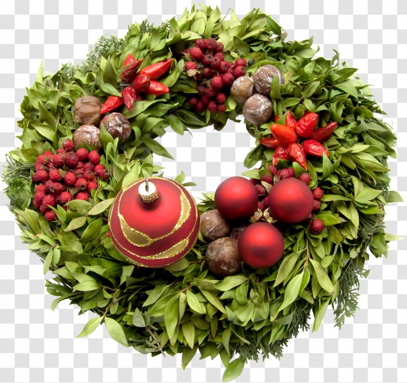 Wreath Christmas Decoration Ornament Garland - Natural Foods Transparent PNG