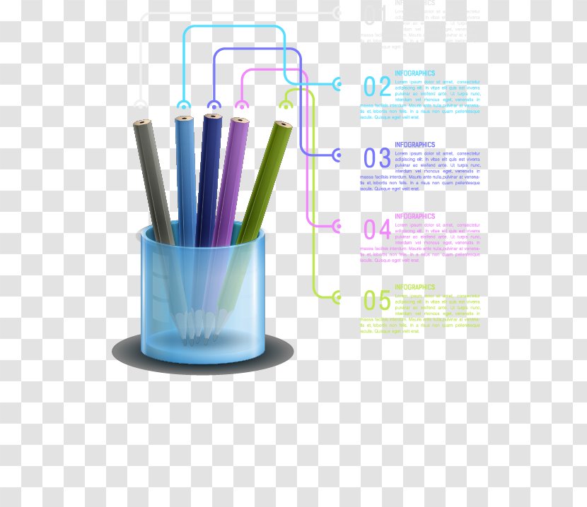 Colored Pencil Graphic Design - Plastic - PPT Creative Color Transparent PNG