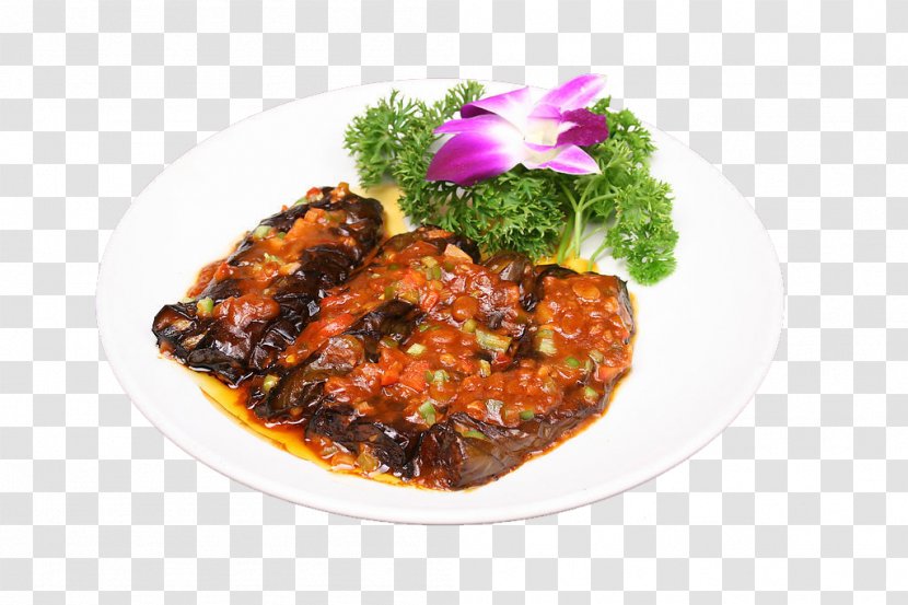 Asian Cuisine Chinese Fried Eggplant Peking Duck - Recipe - Sauce Transparent PNG
