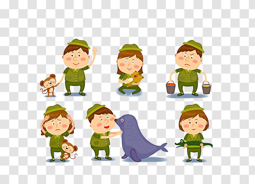 Cartoon Zookeeper Clip Art - Christmas - Lovely Child Transparent PNG