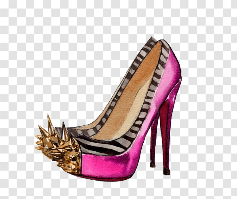 High-heeled Footwear Sandal Court Shoe - Pink - Hand-painted High Heels Design Draft Transparent PNG