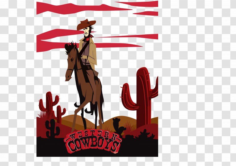 Horse Equestrianism Euclidean Vector - Brand - Horseback Riding In The Desert Transparent PNG