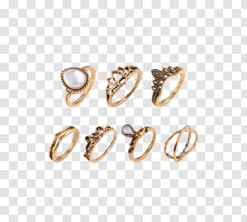 Earring Gold Necklace Gemstone - Metal - Floral Ring Transparent PNG