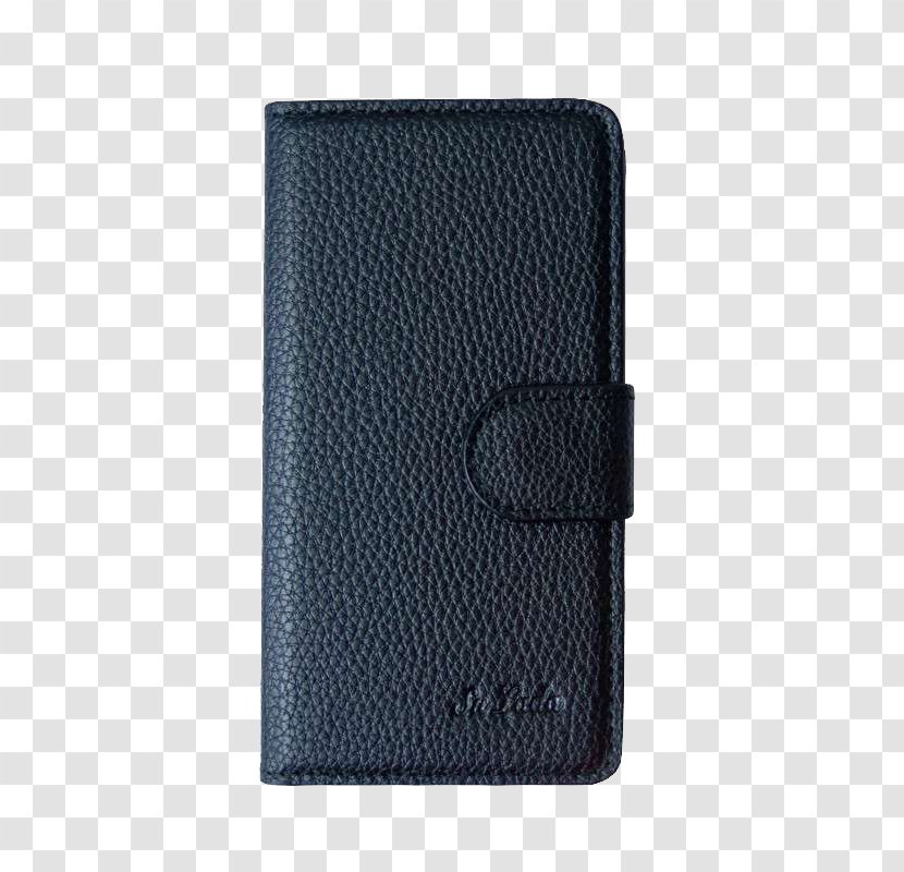 Leather Wallet Mobile Phone Accessories - Black With Buttons Transparent PNG