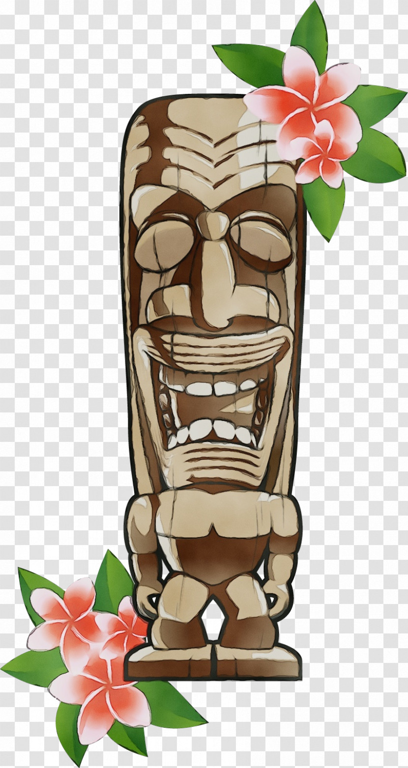 Cartoon Tiki Artifact Flowerpot Transparent PNG