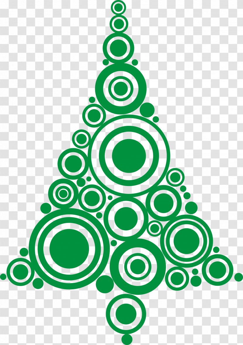 Christmas Tree Phonograph Record Decoration - Ornament - Composed Of Green Circle Transparent PNG