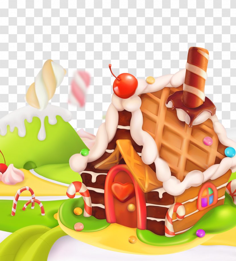 Lollipop Candy Cupcake Sweetness - Illustration - Cartoon House Transparent PNG