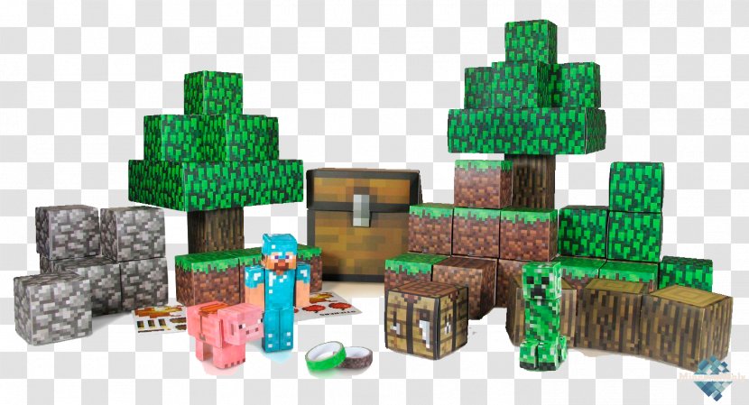 Minecraft Video Game Overworld Paper Model Item - Blocks Transparent PNG