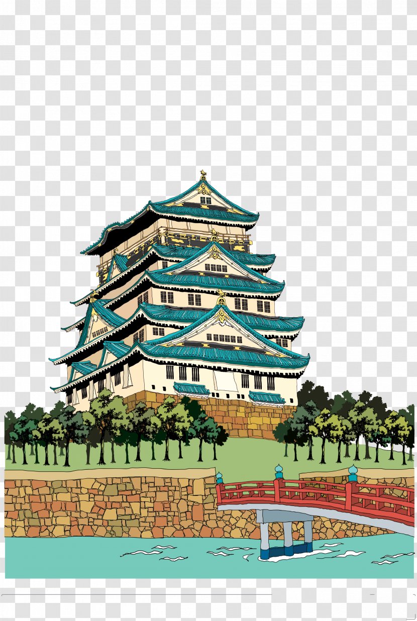 Himeji Castle Japanese Illustration - Japan - Cartoon Odawara Transparent PNG