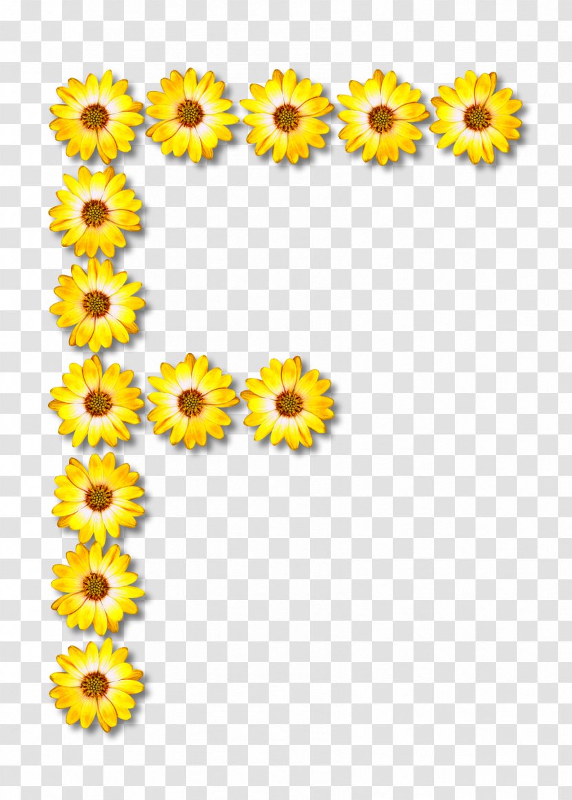 Alphabet Letter Case F Clip Art - Open Flowers Transparent PNG