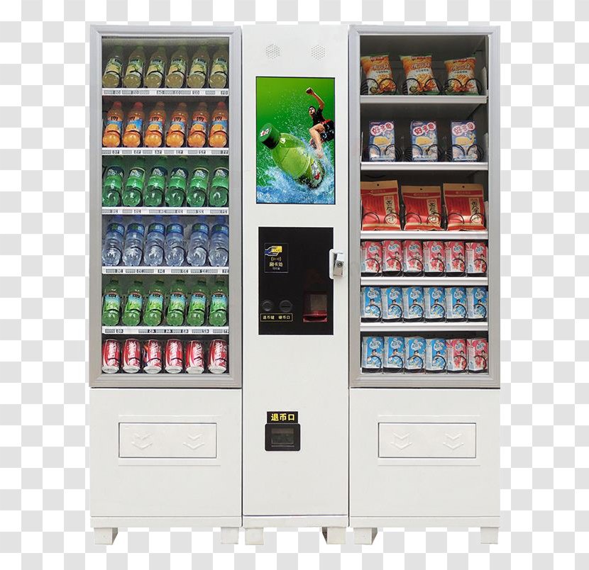 Tissue Paper Biscuit&Milk Vending Machine - Refrigerator - Unlocked Material Unmanned Automatic Coin Transparent PNG