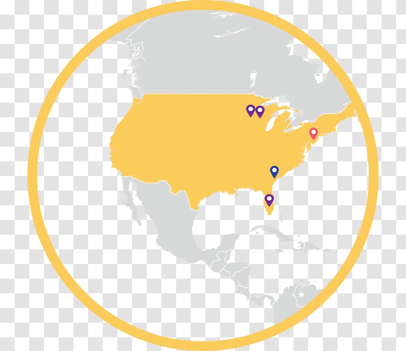 Latin America United States Of Caribbean South Latino Subregion - Yellow - Bic Graphic Transparent PNG