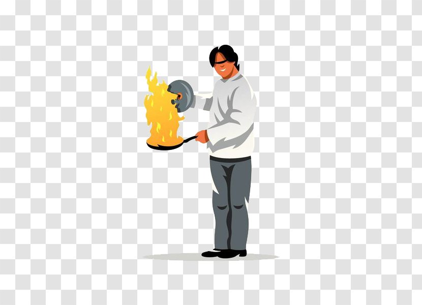 Cartoon Photography Royalty-free Illustration - Human Behavior - A Chef With Frying Pan Transparent PNG