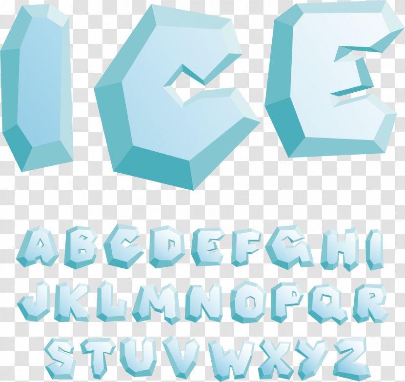 English Alphabet Ice Letter - Brand - Blue WordArt Transparent PNG