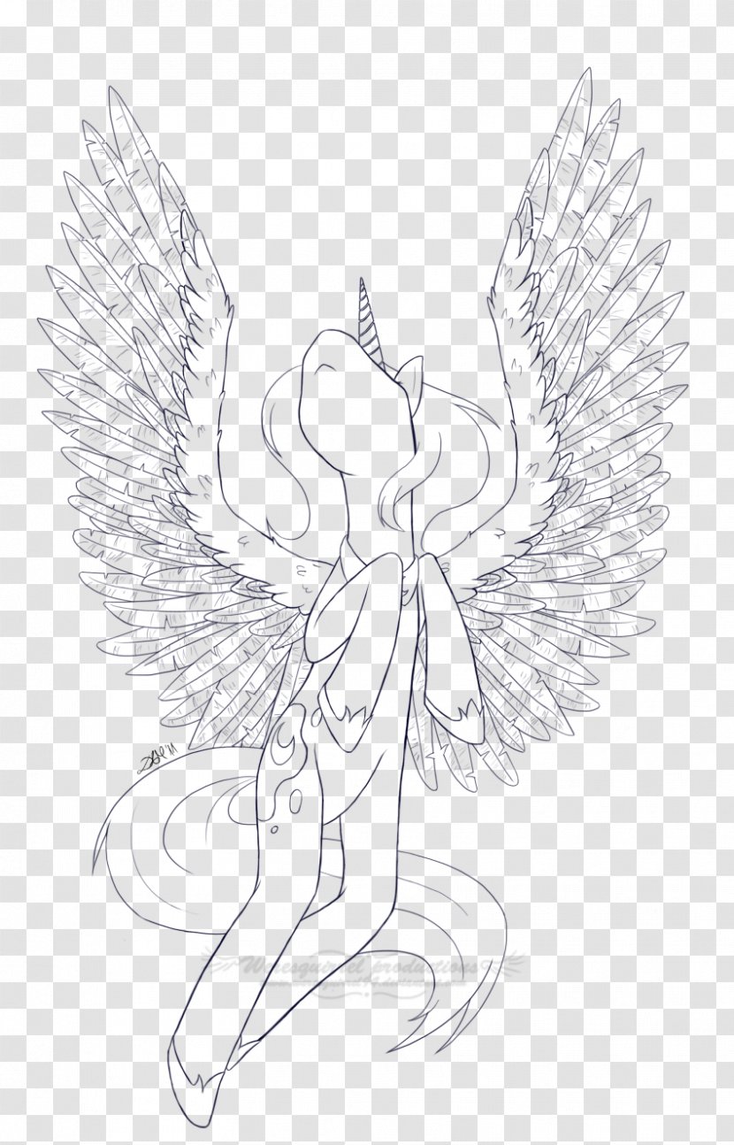 Sketch Line Art Visual Arts Princess Luna - Silhouette - My Little Pony Baby Transparent PNG