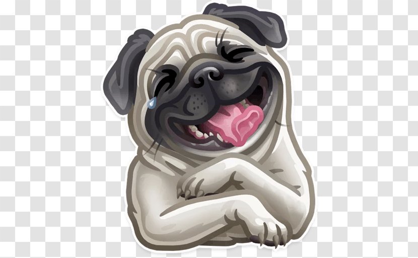 Pug Puppy Sticker Telegram Dog Breed - Nonsporting Group Transparent PNG