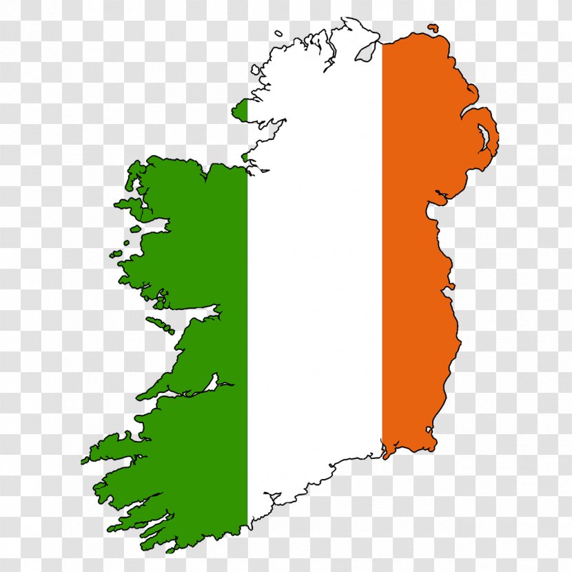 Outline Of The Republic Ireland Blank Map Irish - Leaf Transparent PNG