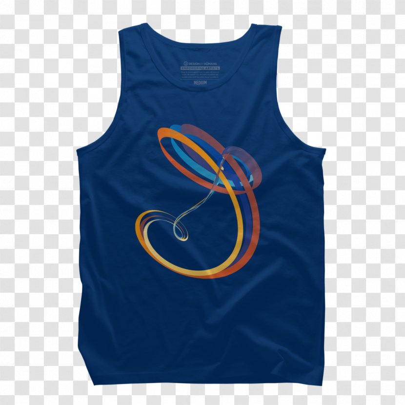 T-shirt Gilets Sleeveless Shirt Font - Sleeve - Blue Geometric Transparent PNG