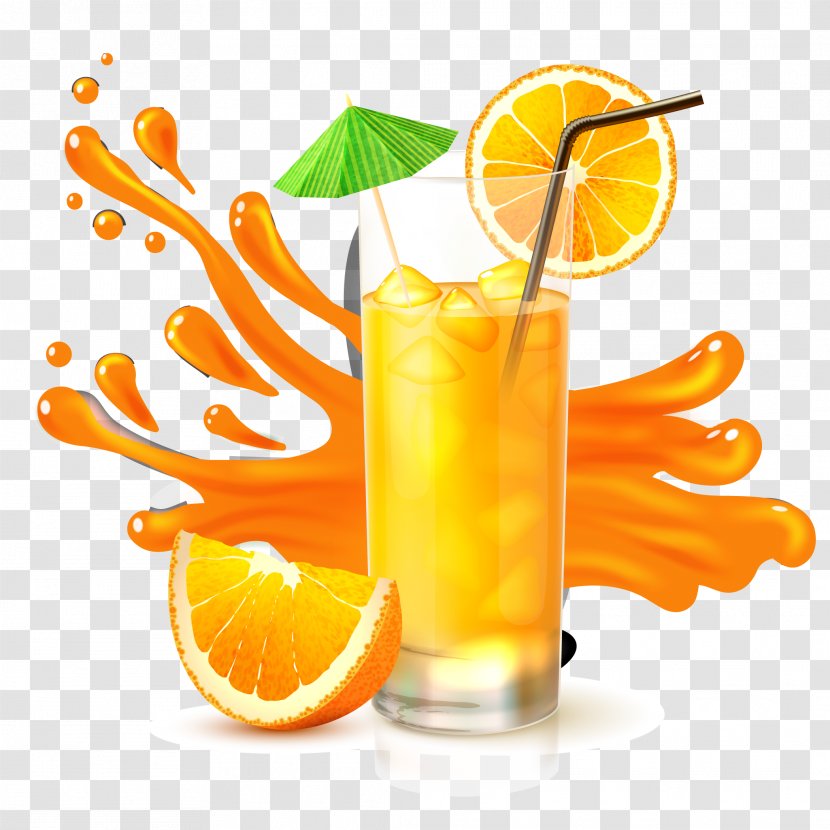 Orange Juice Cocktail - Drink - Vector Transparent PNG