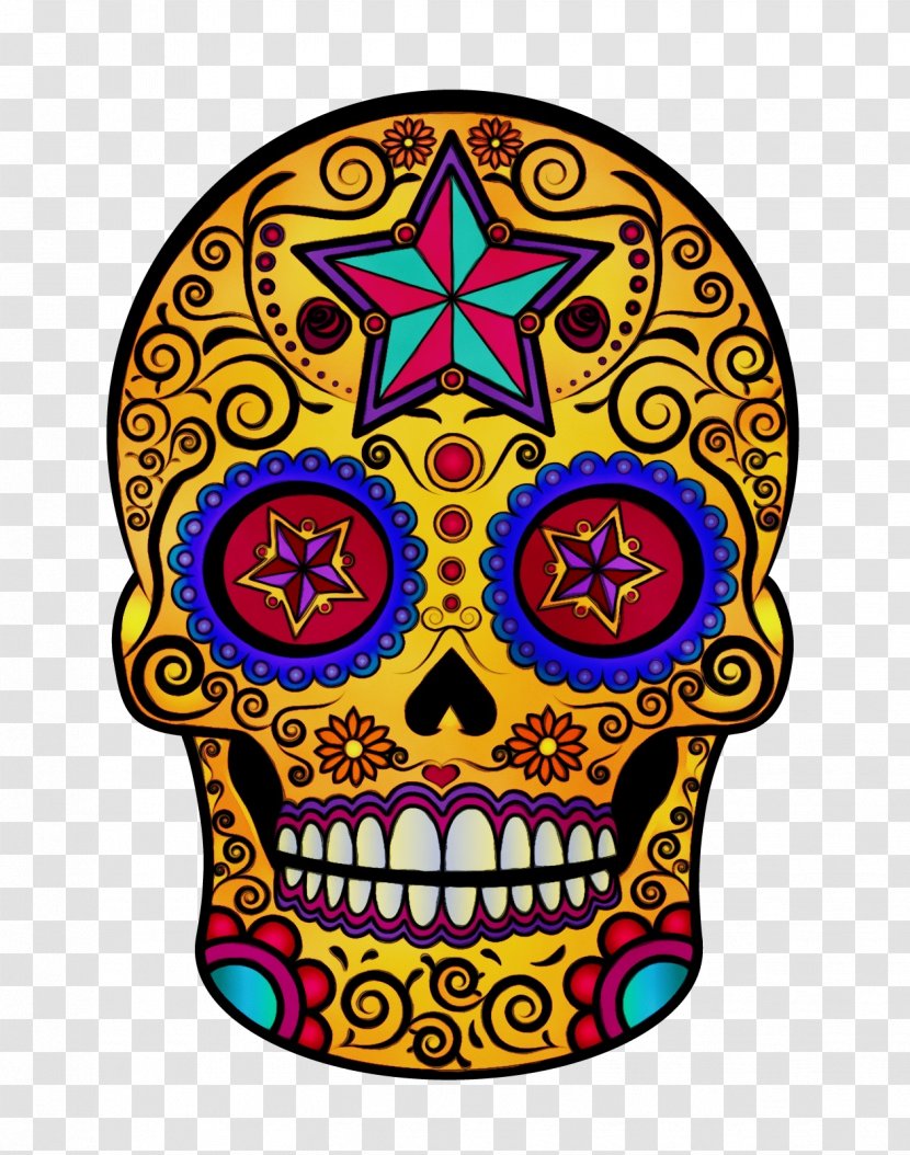 Skull Bone Head Yellow Visual Arts - Symbol Transparent PNG