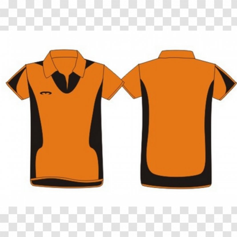 T-shirt Polo Shirt Shoulder Sleeve Collar - Orange Transparent PNG