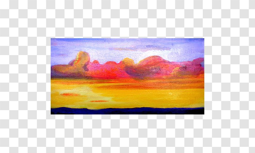 Watercolor Painting Art Sunrise Red Sky At Morning - Sunset - Clouds Transparent PNG