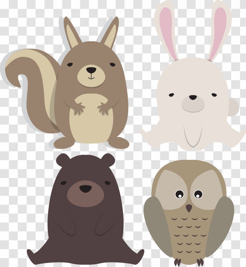 Brown Bear Hare Animal - Winter Stay Meng Small Animals Transparent PNG