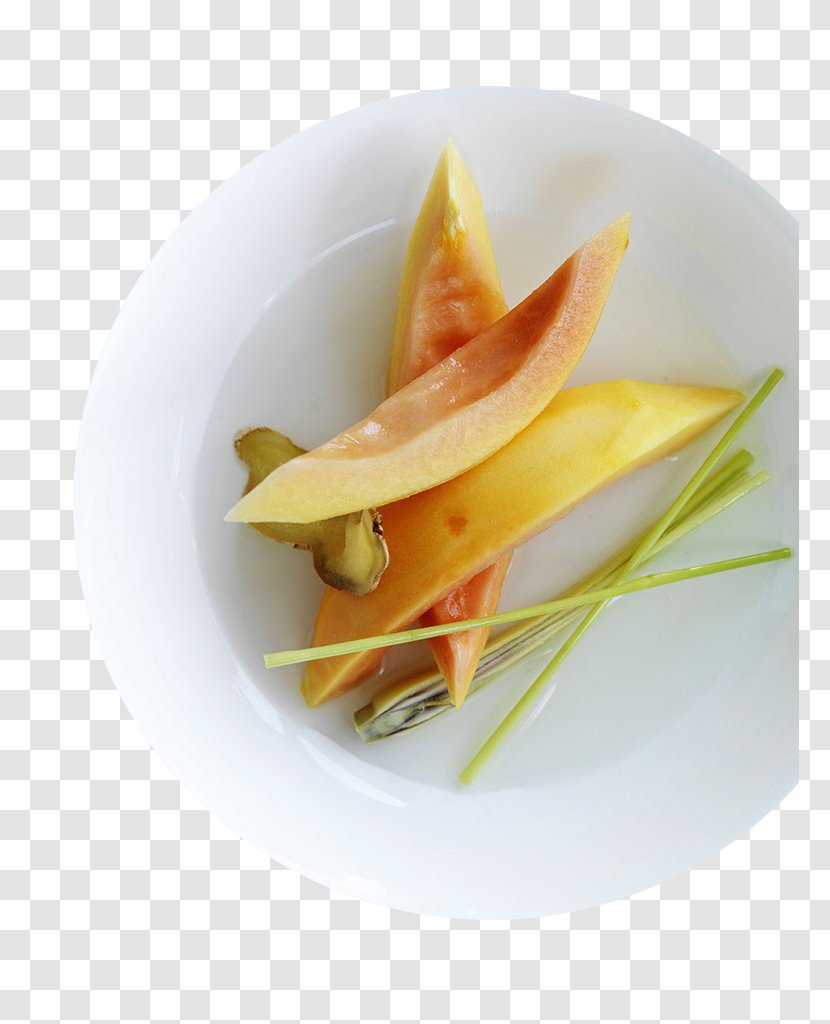 Download Icon - Cartoon - Papaya In The Plate Transparent PNG