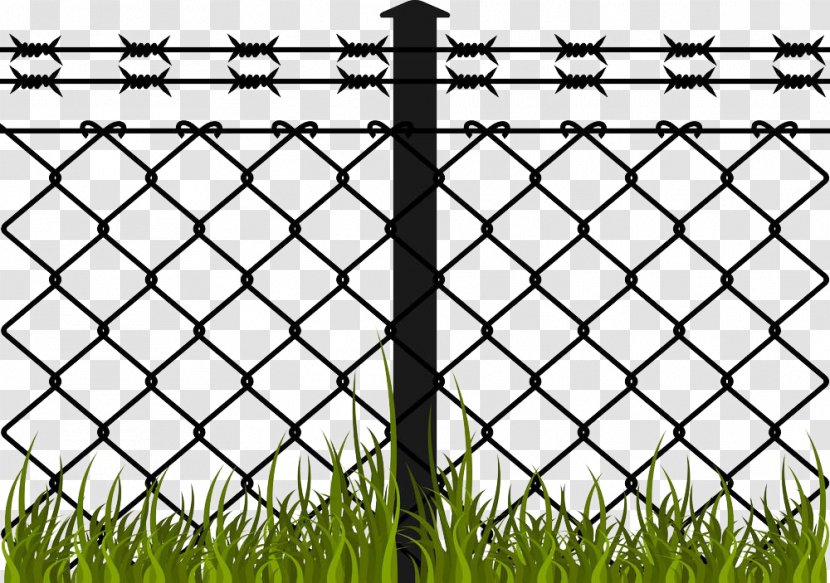 Barbed Wire Fence Chain-link Fencing - Home - Hand Painted Transparent PNG