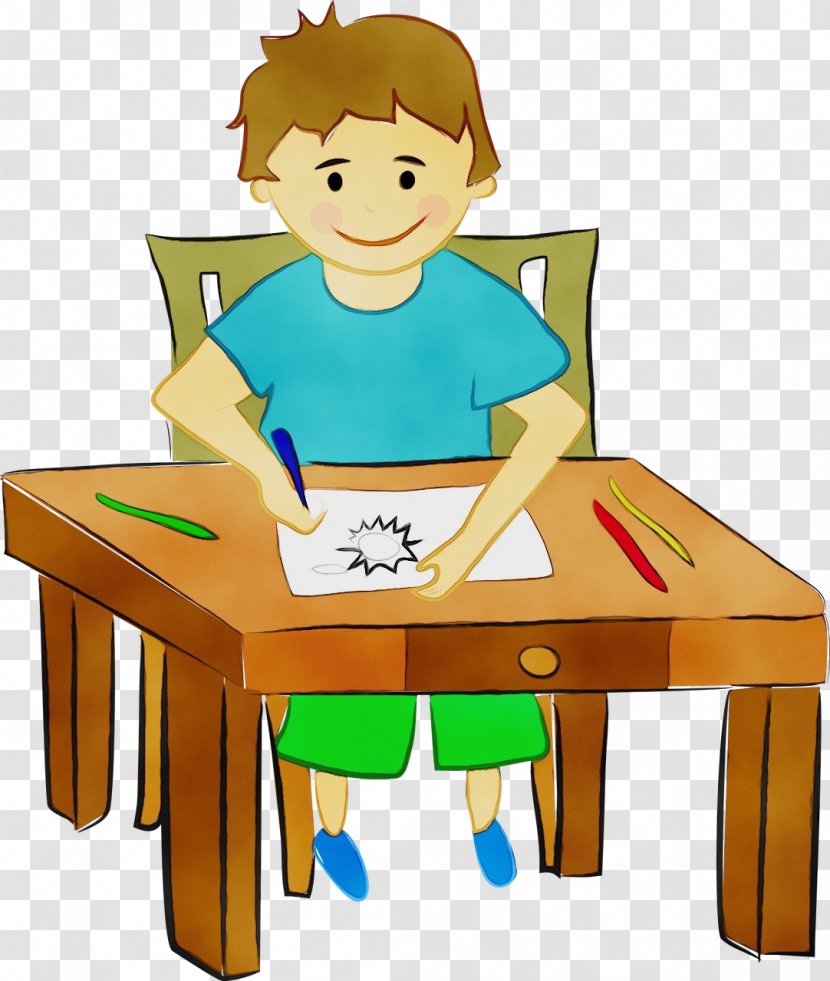 School Desk - Furniture - Picnic Table Child Art Transparent PNG