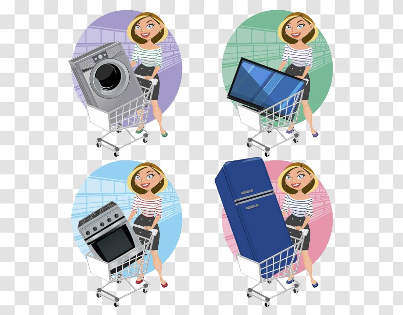 Euclidean Vector Home Appliance Illustration - Royaltyfree - Shopping Women Material Transparent PNG