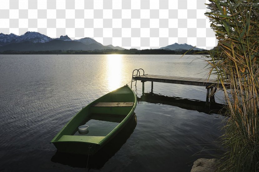 Hopfensee Ferry Raft Boat - Plant Community - Sunset In The Lonely Transparent PNG