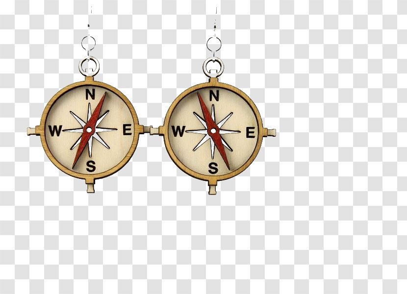 Earring Locket Laser Cutting Compass - Metal Transparent PNG