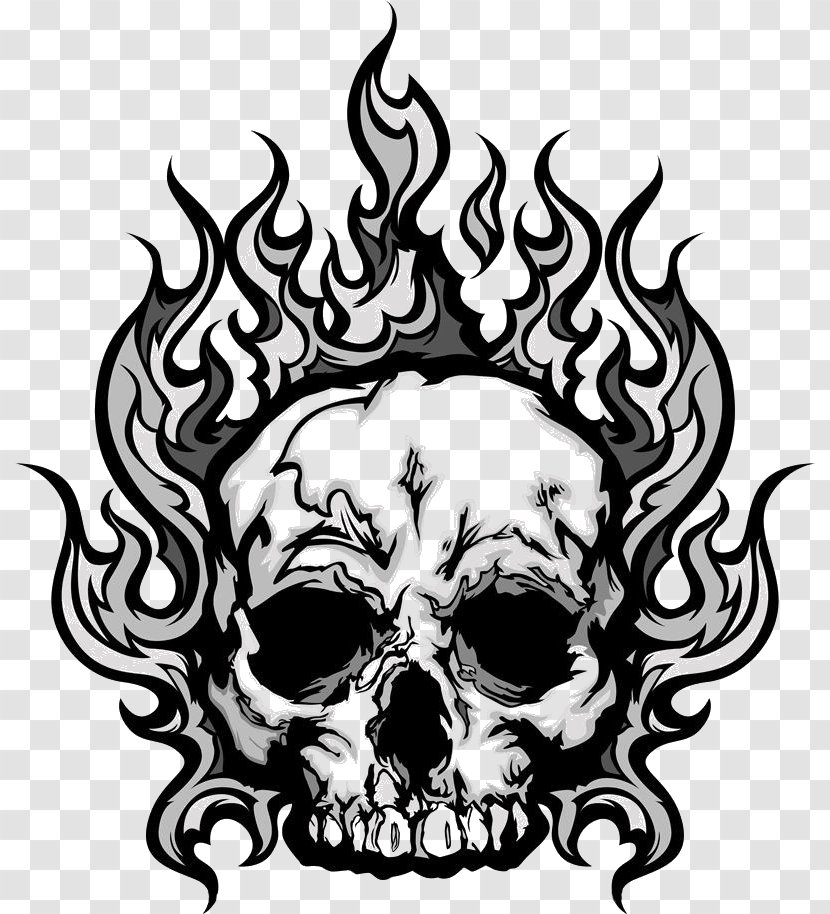 Skull Royalty-free Stock Photography Clip Art - Black And White - Cranial Skeleton Transparent PNG