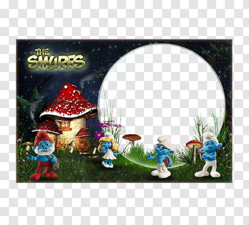 Smurfette Picture Frame The Smurfs - Raja Gosnell - Dwarfs Cartoon Border Transparent PNG