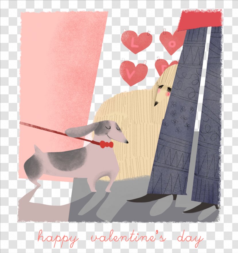 Painting Illustration - Cuteness - Cute Valentine's Day Card Cover Transparent PNG