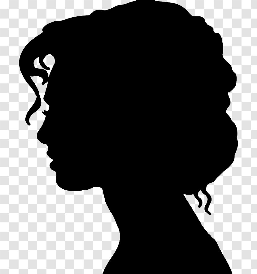 Silhouette Clip Art Woman Drawing - Chin - Bunny Outline Head Transparent PNG
