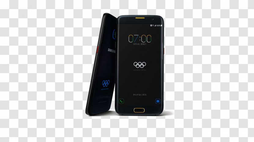 Feature Phone Smartphone Samsung Galaxy S7 Olympic Games - Black Mobile Material Transparent PNG