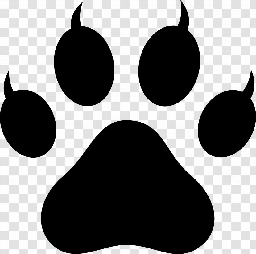 Dog Cat Paw Tiger Clip Art - Black - Prints Transparent PNG
